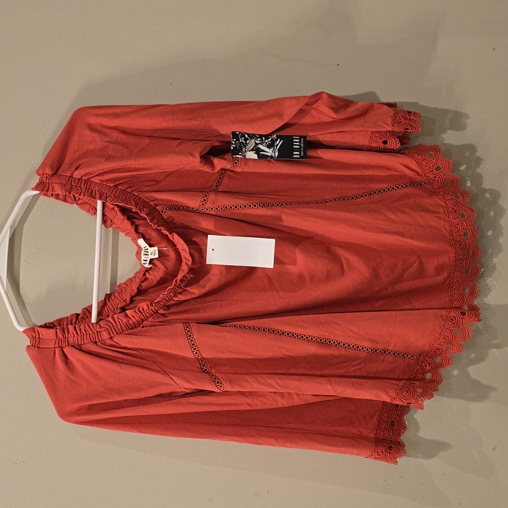 One Heart Red Boho Blouse
